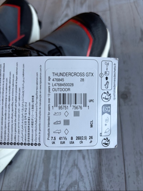 Salomon‎ Thundercross GORE-TEX Waterproof Shoes Mens 8 Black NWT Trail running main image 5